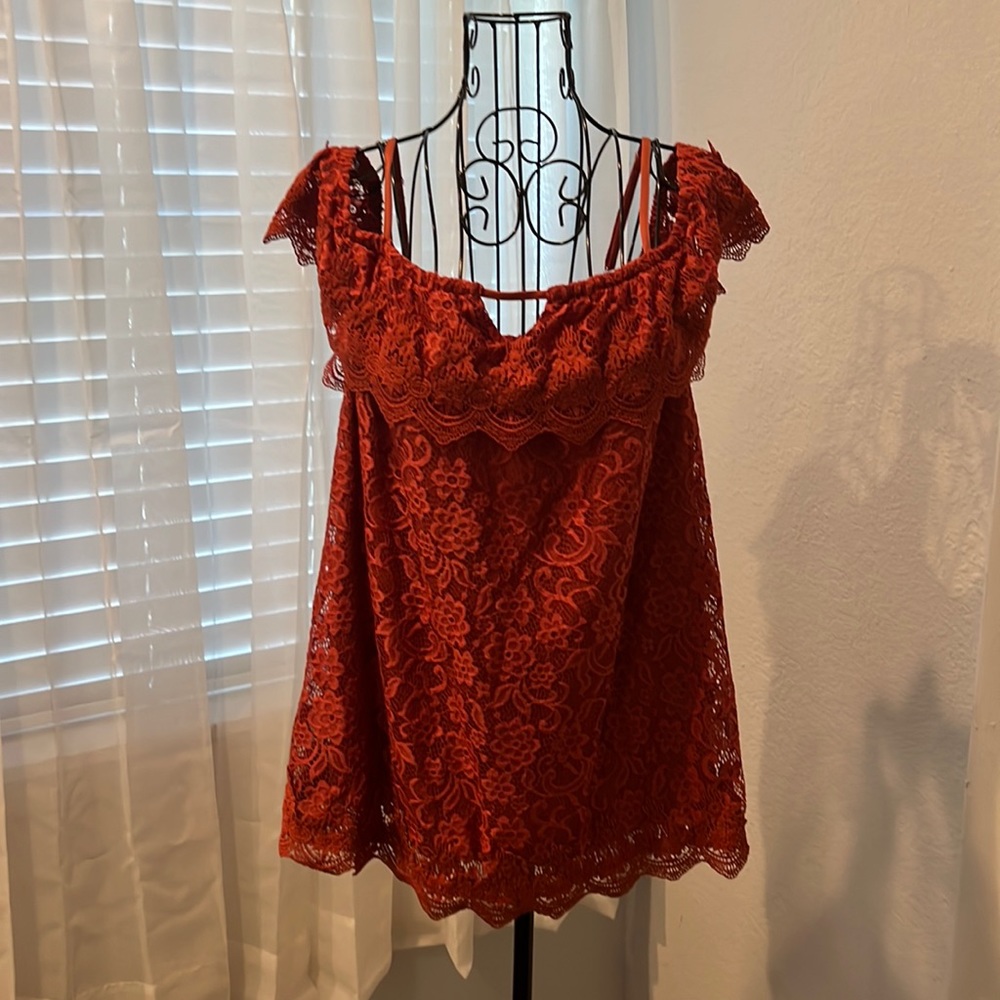 Rust Lace Blouse